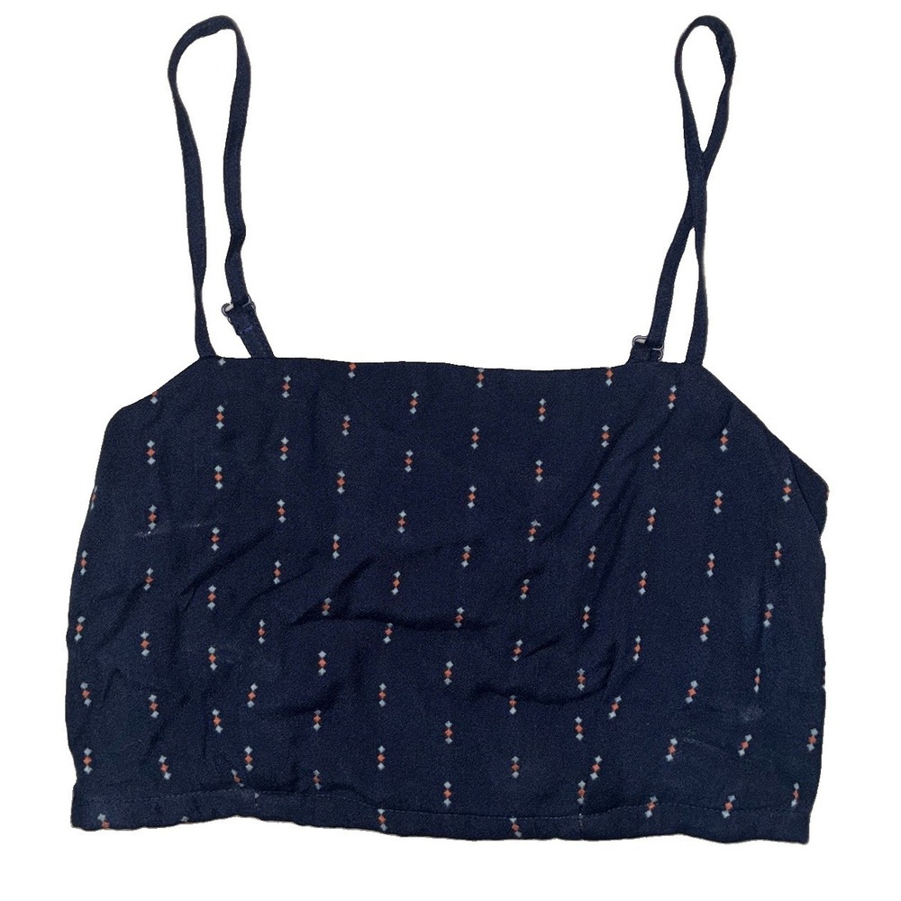 Roark Top Women's XS Navy Adjustable Straps Cropped Pic Cami NEW